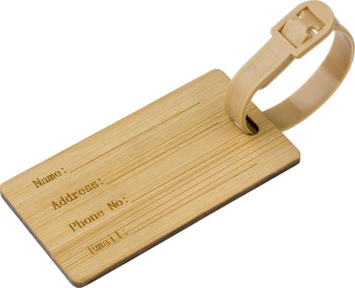 Bamboo luggage tag Shawn