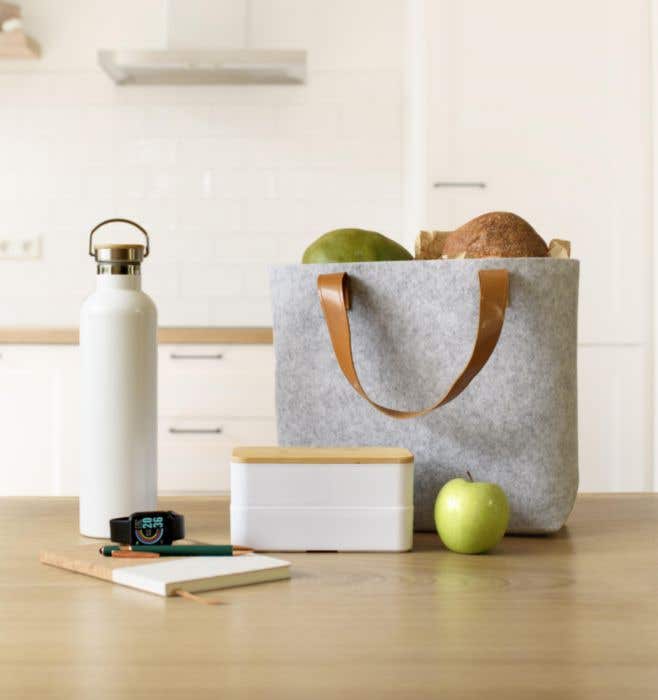 Boodschappentas Hunter | Gerecycled vilt | Lange hengsels