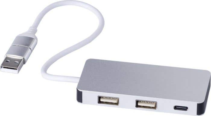 Gerecyclede aluminium USB hub Layton