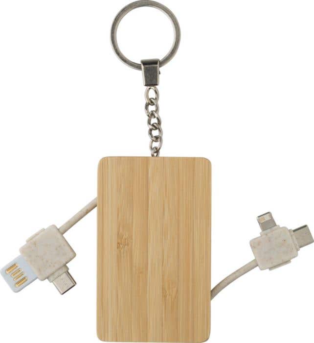 Sleutelhanger Bianca | Bamboe | Met oplaadkabels
