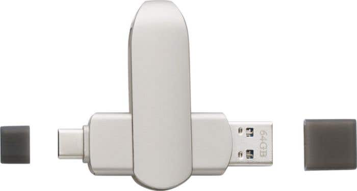 Porta USB em liga de zinco Harlow