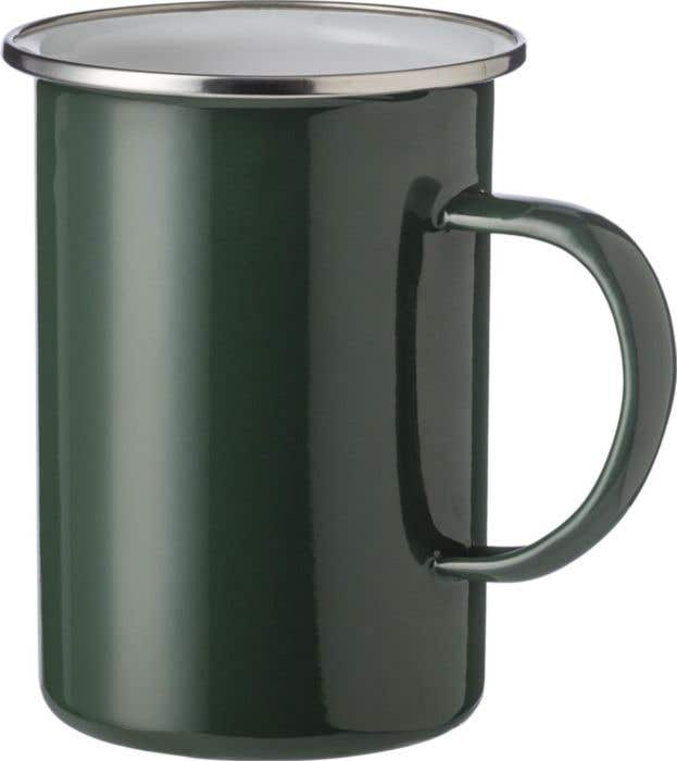 Enamel mug Ayden | Stainless steel trim | 500 ml