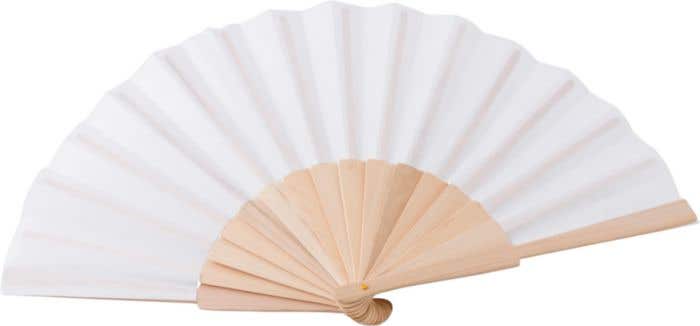 Hand fan Rosanne | Recycled fabric | Wooden handle