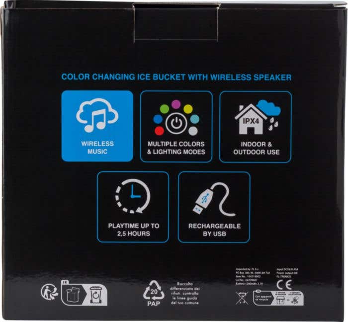 Ice bucket with speaker Annabel | Plastic | 5W | Wireless