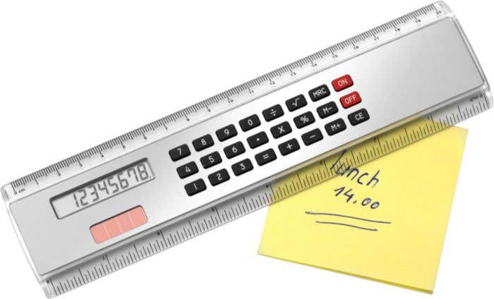 Ruler with calculator Heather | Plastic | 20 cm | Solar