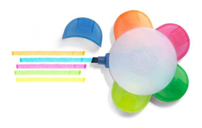 Highlighter set Brodie | Plastic | 5 colors