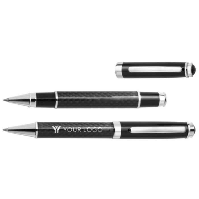 Koolstofvezel en messing schrijfset Ziva