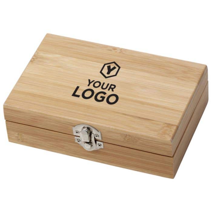 Stainless steel and bamboo wine set Leonie