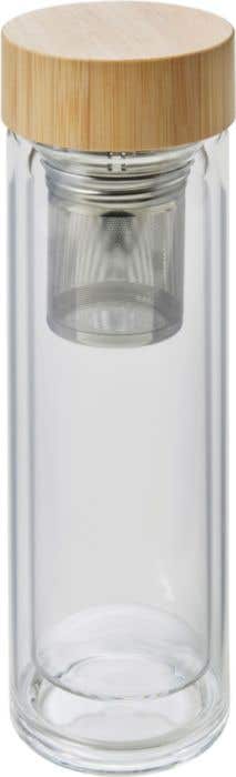 Drinking bottle Vicente | Glass | Bamboo lid | 420 ml