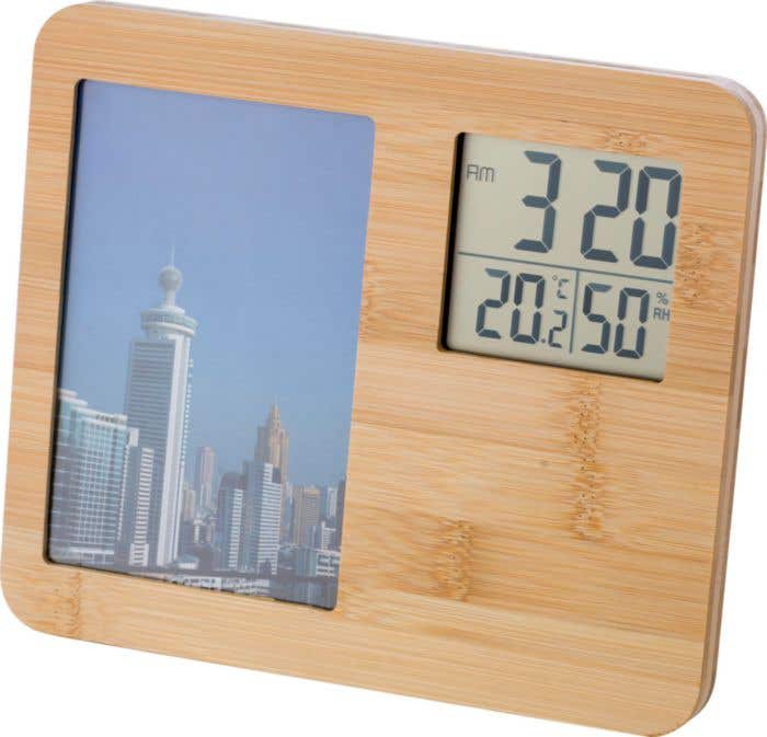 Weather station Colton | Bamboo | Photo frame