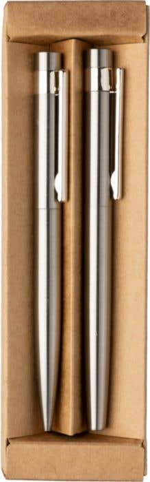 Schrijfset Fritz | Gerecycled rvs | Draaibalpen en rollerball