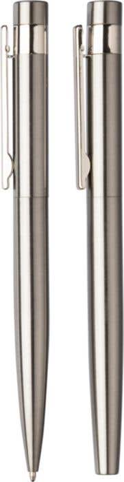 Schrijfset Fritz | Gerecycled rvs | Draaibalpen en rollerball