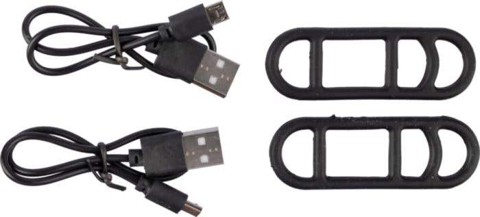 Bicycle light set Elisabeth | Plastic and silicone | Rechargeable | 4 modes