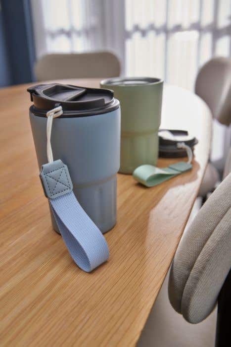 Stainless steel double walled mug Louisa