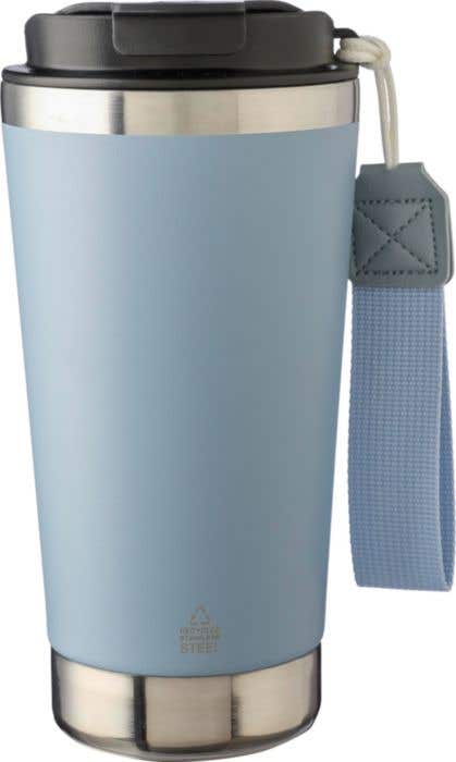 Recycled stainless steel double-walled drinking mug 500 ml Kayla
