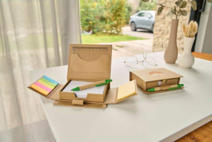 Memo holder Glenn | Cardboard | With ruler and ballpen