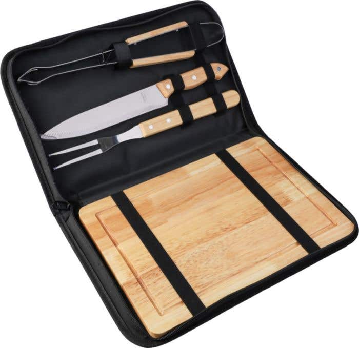 BBQ set Kathleen | Stainless steel | 4 pcs | Polyester pouch