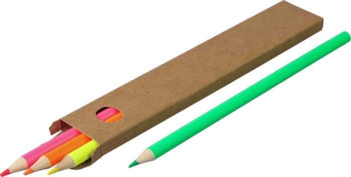 Highlighter pencil set Kaden | Wood | 4 items