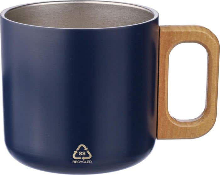 Mok Dwight | Gerecycled rvs | Houten handvat | 400 ml