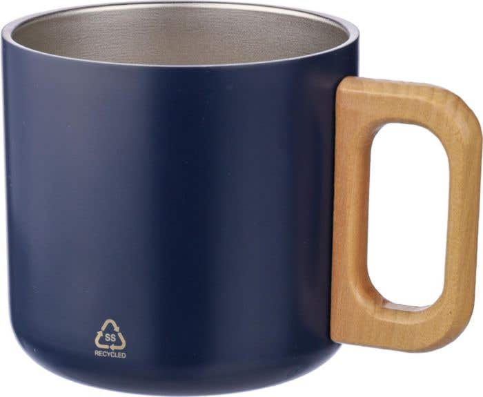 Mok Dwight | Gerecycled rvs | Houten handvat | 400 ml