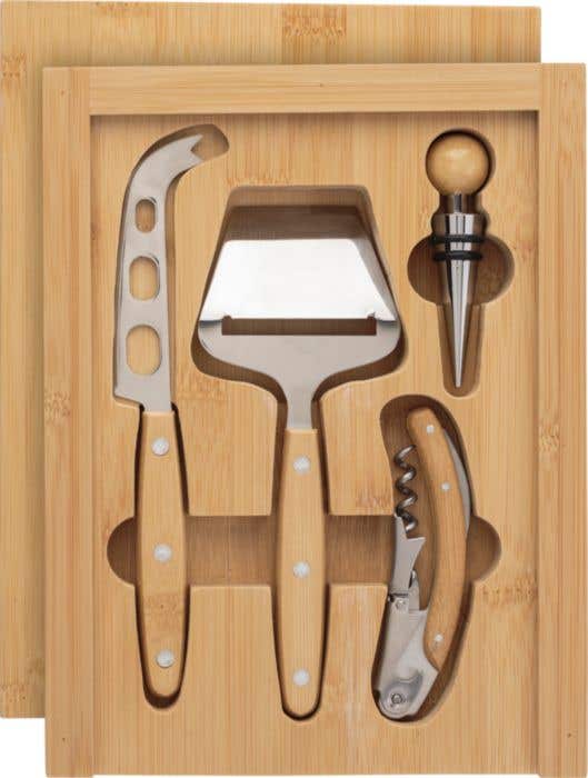 Conjunto de queijo e vinho de bambu Patrick