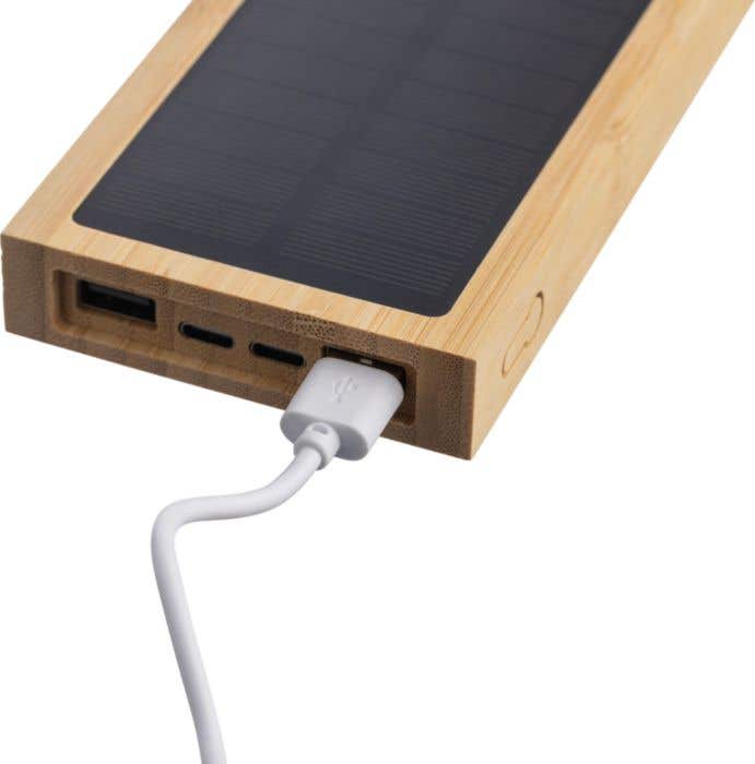 Power bank Elz | Bamboo | Solar | 10,000 mAh