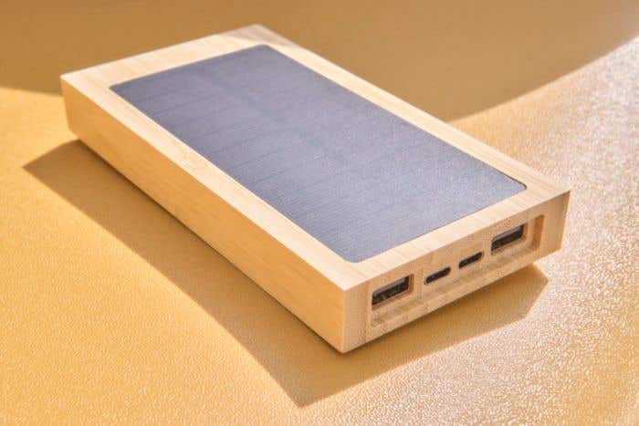 Power bank Elz | Bamboo | Solar | 10,000 mAh