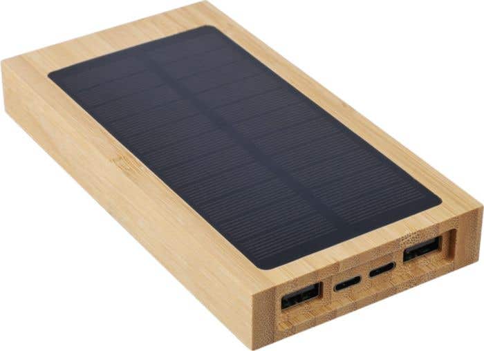 Powerbank solar em bambu Elz