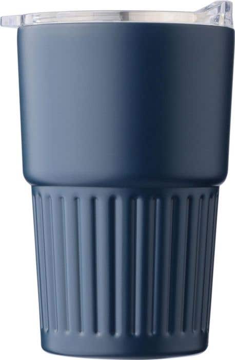 Recycelter Edelstahl-Reisebecher mit doppelter Wand (450 ml) von Calo