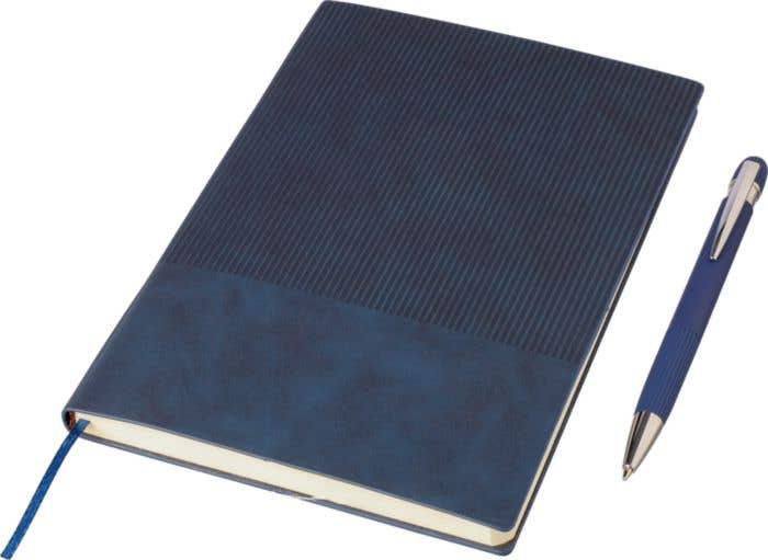 Recycled PU notebook (A5) and ballpen set Tarek