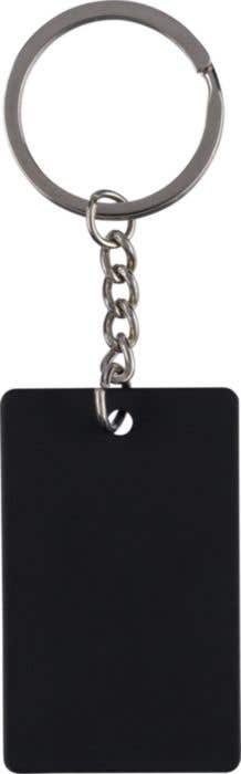 Llavero rectangular de acero inox. reciclado Jax