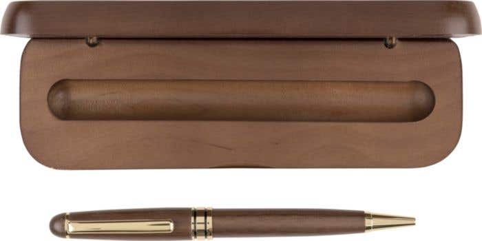 Coffret de stylos en bois de noyer Adelina