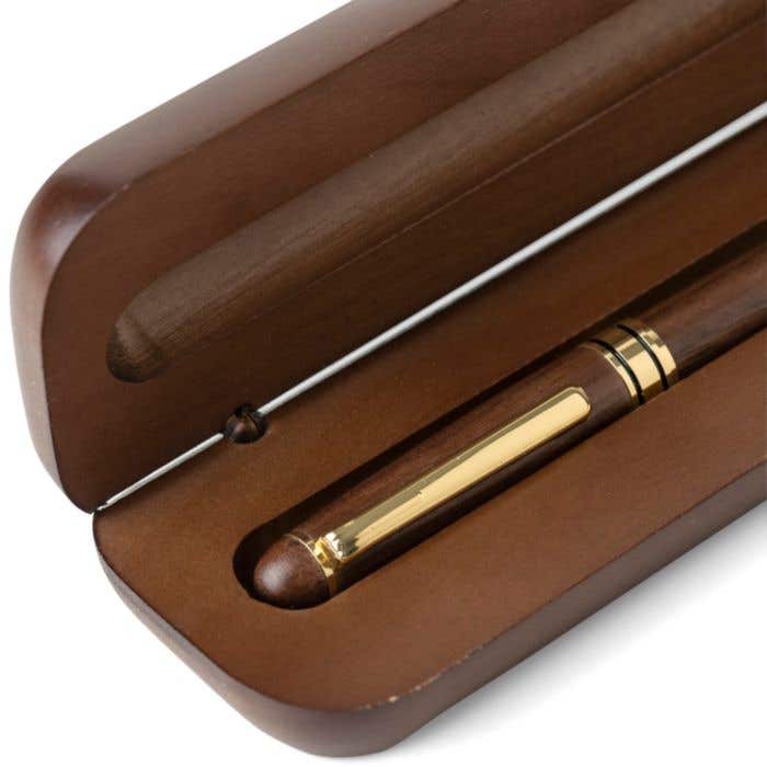 Coffret de stylos en bois de noyer Adelina