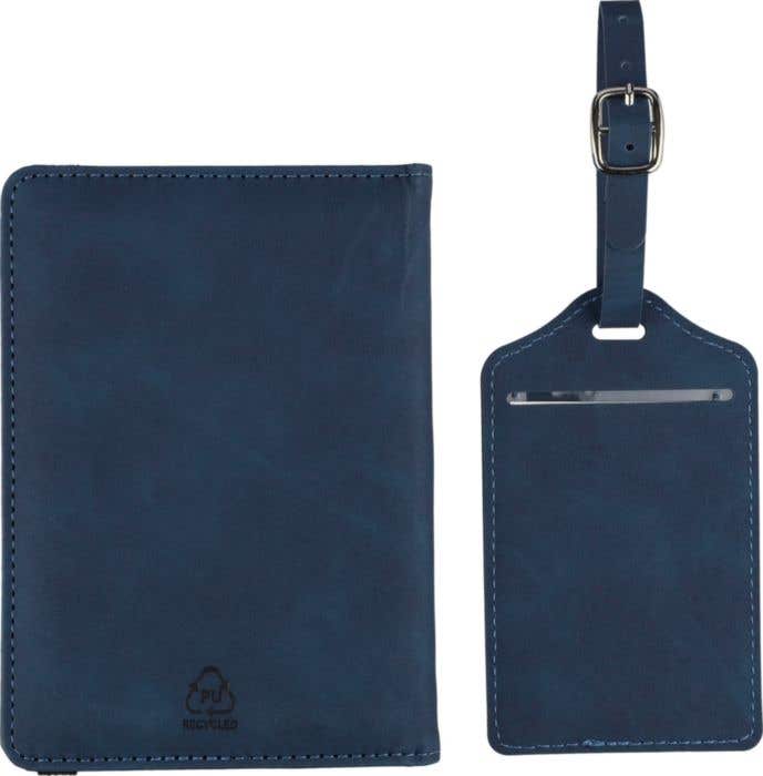 Recycled PU passport holder and luggage label Zani