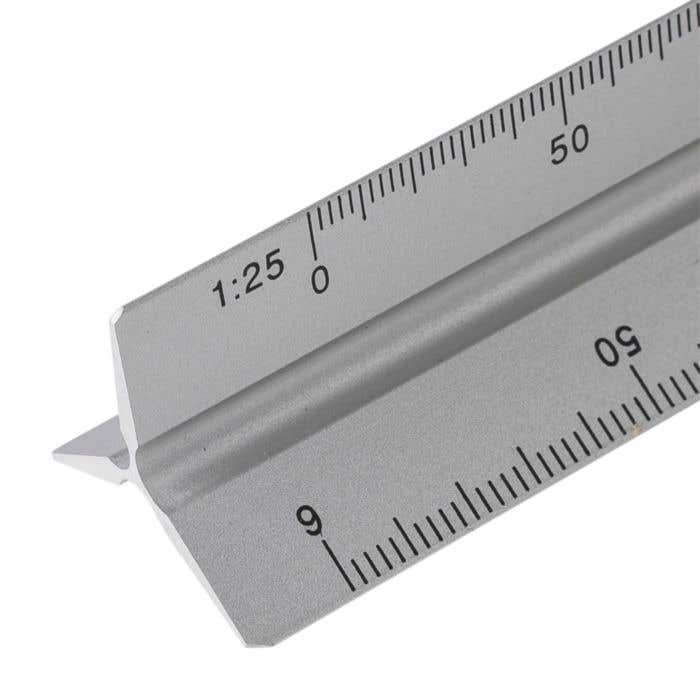 Aluminium 30 cm triangle-shaped ruler Tavi