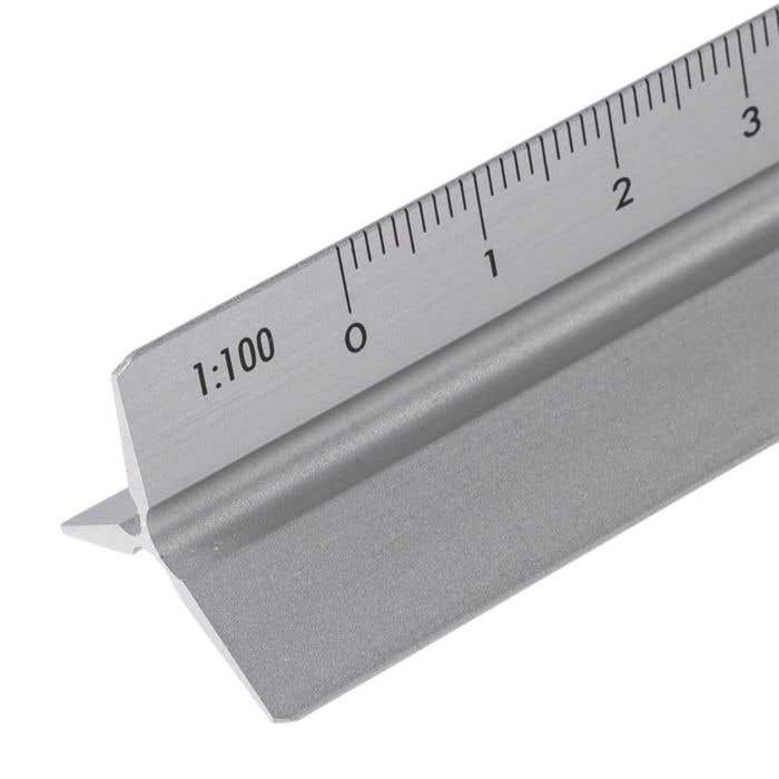 Aluminium 30 cm triangle-shaped ruler Tavi