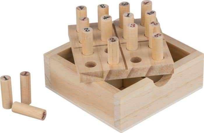 Pine wooden mini Sudoku set Kenza