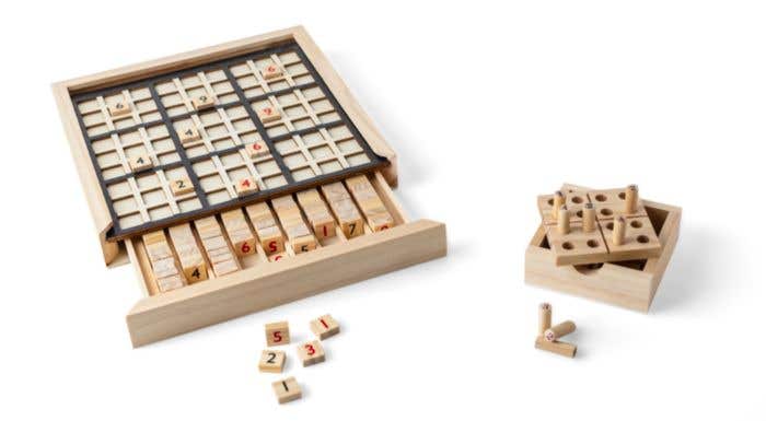 Mini Sudoku set Kenza | Pine wood