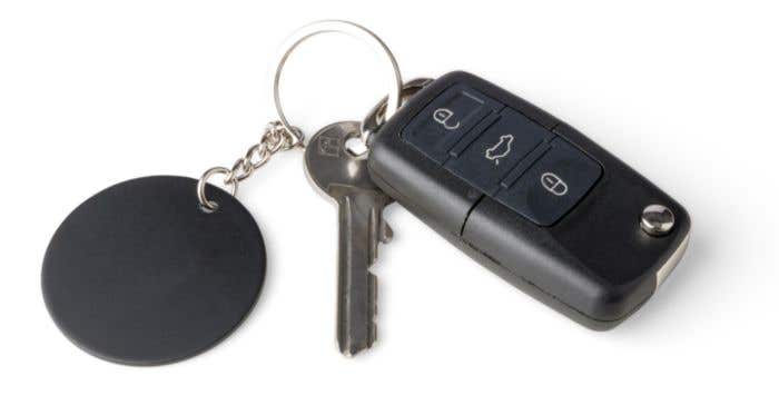 Portachiavi a forma rettangolare in acciaio inox riciclato Jax