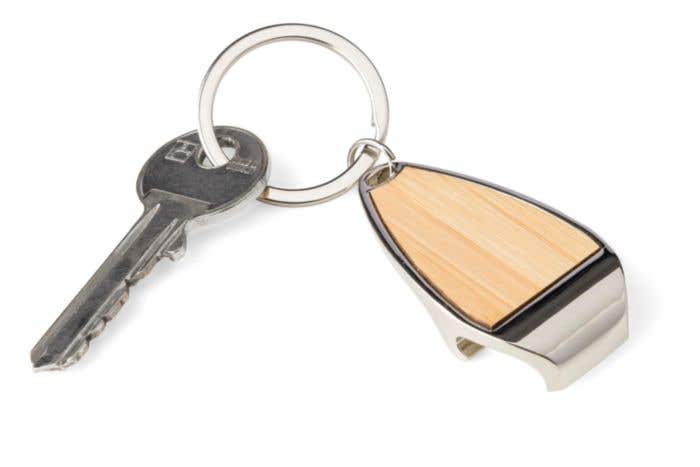 Key chain with bottle opener Kellan | Bamboo inlay