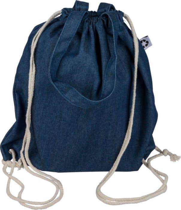 Recycelte Denim-Kordeltasche Dex