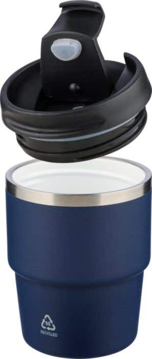 Mug double paroi de 175 ml en acier inoxydable recyclé Oli