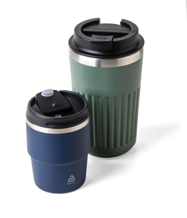 Recycled stainless steel double-walled mug (175 ml) Oli