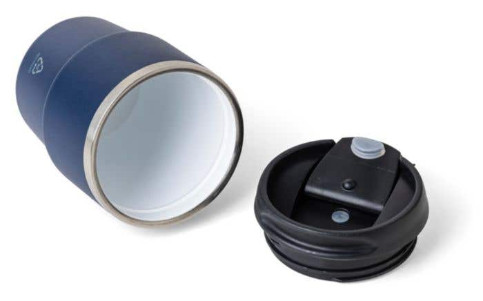 Mug double paroi de 175 ml en acier inoxydable recyclé Oli