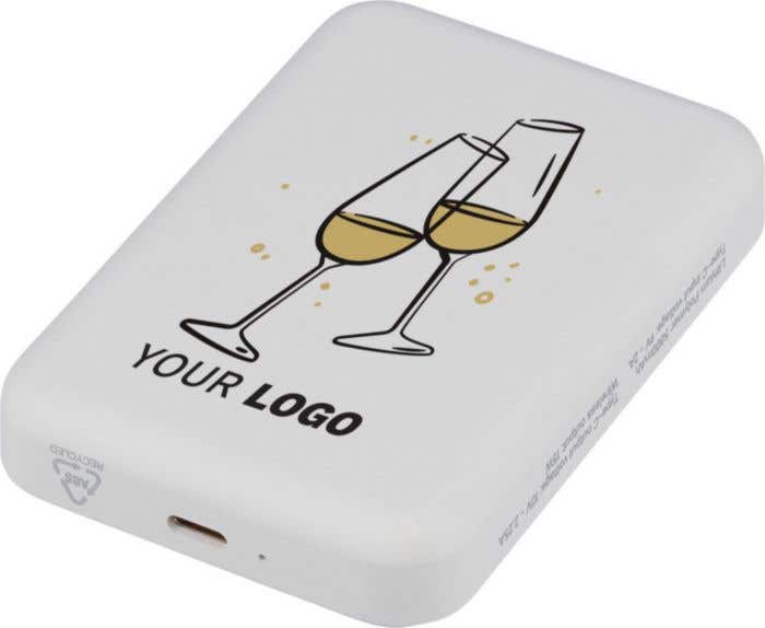 Recycelte ABS-Powerbank mit kabellosem Ladegerät Miren