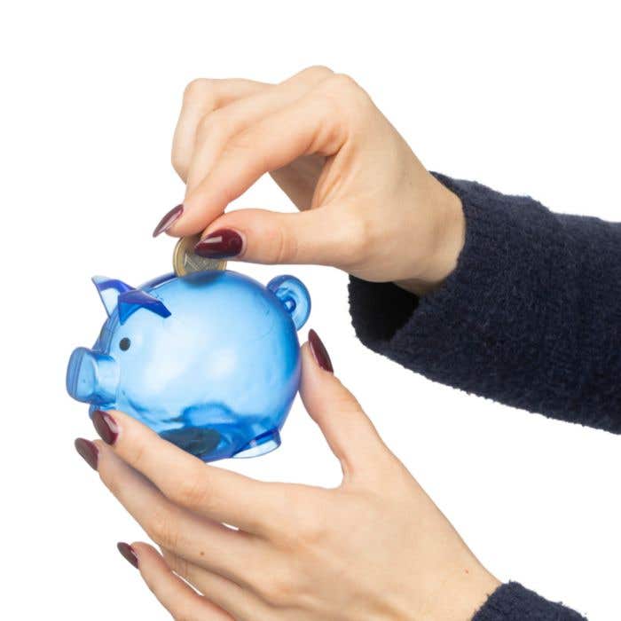 Recycled PS plastic piggy bank Vivi