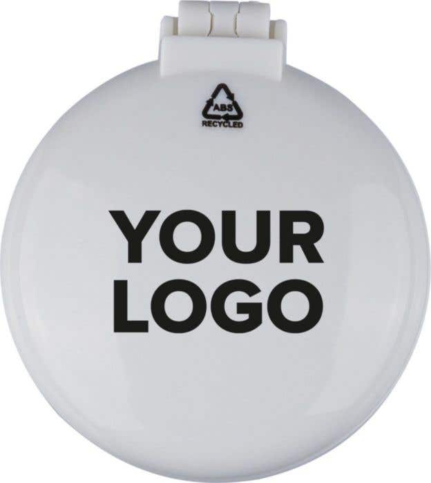 Opvouwbare gerecyclede ABS haarborstel met spiegel Eloi