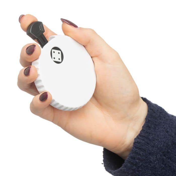 Dado mecánico de ABS reciclado Cian con abrebotellas