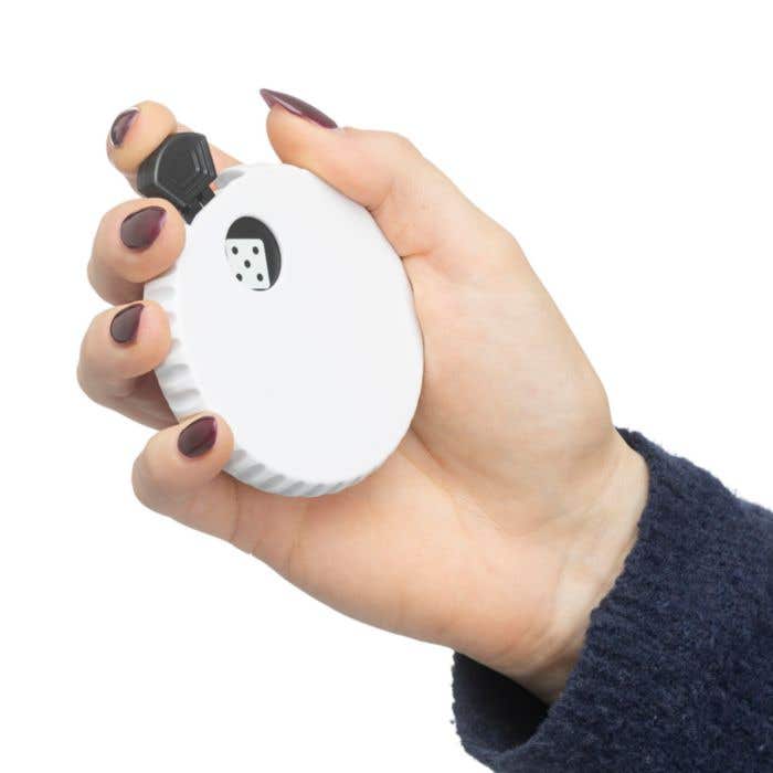 Dado mecánico de ABS reciclado Cian con abrebotellas