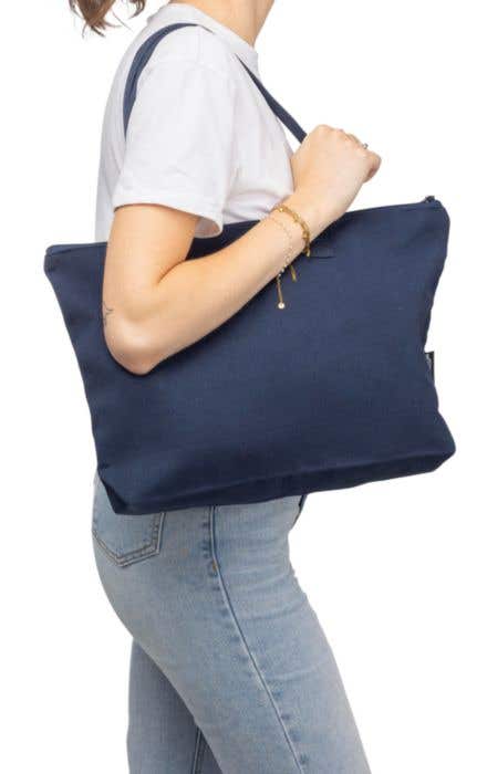 Saco de compras de polycotton reciclado (330 g/m2) Malina